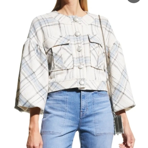 Veronica Beard Jackets & Blazers - Veronica Beard Nikolai Cropped Puffed Sleeve Jacket